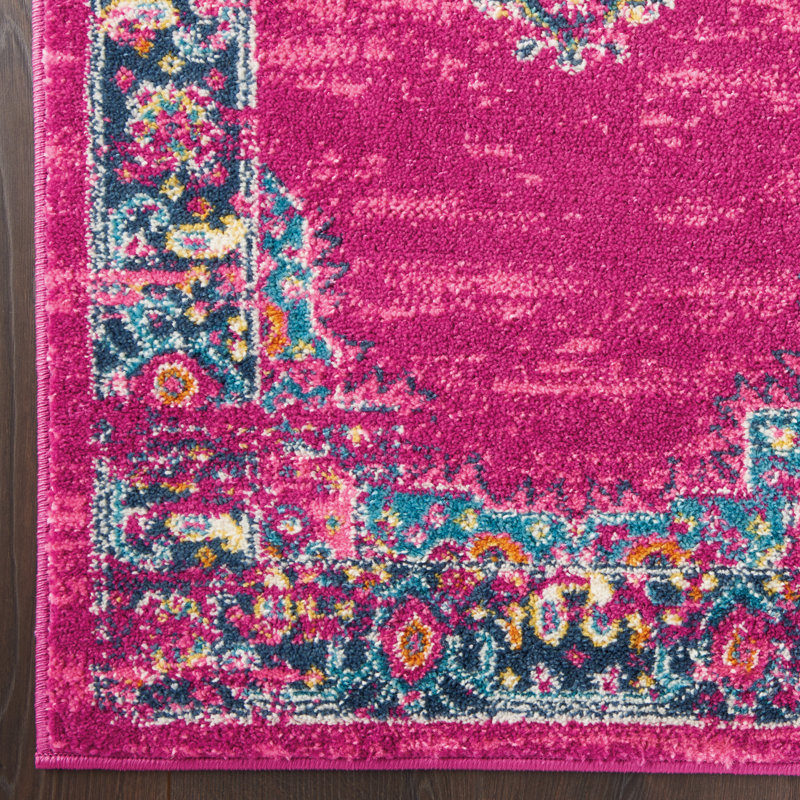 Mercury Row® Abbate Oriental Fuchsia Pink Area Rug & Reviews | Wayfair